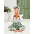 thumbnail image 4 of Loicainy Infant Baby Girls Fall Clothes Set 3 6 9 12 Months Long Sleeve Romper with Floral Pants and Headband Outfits, 4 of 9