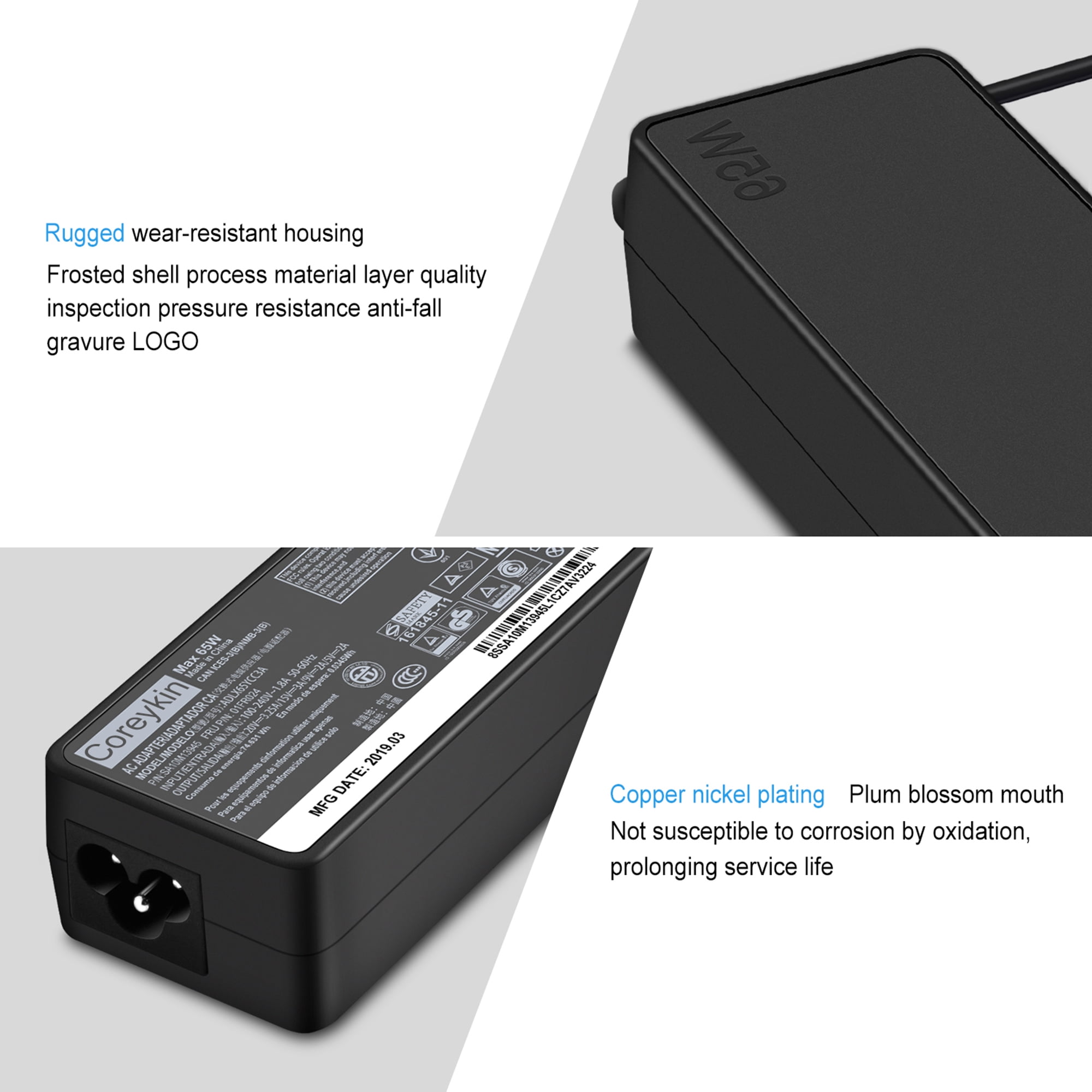 Charger for Lenovo Laptop Computer 65W 45W USB C Power Supply AC Adapter for Lenovo Chromebook,ThinkPad T480 T480s T580 T580s E480 E580 Yoga A485 T490S T590 C930 C940 13 IdeaPad 730s Laptop Charger
