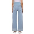 thumbnail image 3 of INSPIRE CHIC Women Maternity Jeans Straight Leg Cuffed Comfy Stretch Over Belly Support Pregnant Denim Work Pants M Light Blue, 3 of 6