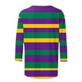 thumbnail image 5 of Women's Tops, Tees & Blouses,Mardi Gras Shirts for Women 3/4 Sleeve Sequin Crew Neck Mardi Gras Outfits Summer Graphic Holiday Carnival Shirt, 5 of 5