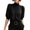 Black, variant on Womens Blouses Casual Tops Mock Neck Puff Sleeve Shirts Business Work Summer Outfits Lightweight Soft Daily Wear Fashion Tops by Yigetop Black L