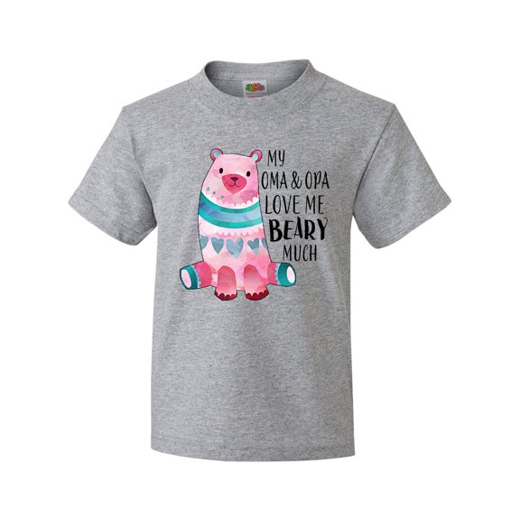 Inktastic My Oma and Opa Love Me Beary Much with Cute Bear Youth T-Shirt