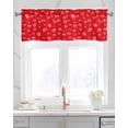 thumbnail image 2 of Valentine's Day Love Linen Curtain Valance for Bedroom/Bathroom/Kitchen/Office/Living/Dining Room Windows,Modern Red White Valentine Heart Rod Pocket Topper Drapes Decorative Cafe Drapery Panel 60x18, 2 of 6