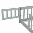 thumbnail image 5 of Mirightone Twin Size Floor Bed , Wood Montessori Floor Beds with Fence Railings, Door & Slats Support, Twin Playhouse Bed Frame, (Grey), 5 of 7