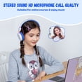 thumbnail image 3 of New Bee Kids Headphones with Microphone Adjustable Headband Headset Foldable Headphones for School, 3 of 12