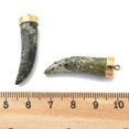 thumbnail image 3 of 3 pc Natural Unakite Horn Pendants PVD Vacuum Plating 304 Stainless Steel Charms Real 18K golden Plated 35x8x9.5mm Hole: 1.6mm, 3 of 3