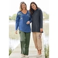 thumbnail image 4 of Woman Within Plus Size Waffle Thermal V-Neck Tee, 4 of 5