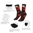 thumbnail image 3 of Rocae Red Dark Skull Abstract for Girls Boys Crew Socks,Children's Socks, Kids Socks, Toddler Socks: Daily Wear with Kids School Uniform, 3 of 5