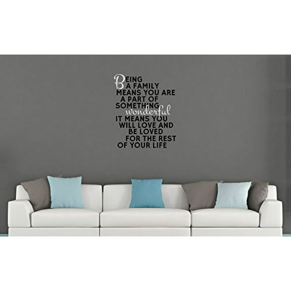 Being a Family Means You Are Wall Decal Quote, 24 x 20 , Black & Warm Gray