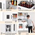 thumbnail image 6 of MAMIZO Play Kitchen for Kids, Wooden Chef Pretend Toy Kitchen w/Washing Machine, Water Dispenser, Stove, Real Sound & Light, Telephone, Range Hood, Oven, Sink for Toddler Preschooler Age 3+ (Gray), 6 of 8