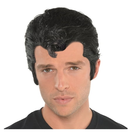 Grease Danny Zuko Wig for Adults, One Size, Slicked Back with a Front Curl