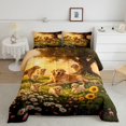thumbnail image 2 of Manfei Golden Dog Family King Size Comforter Sets, Spring Floral Field Comforters King Size, Golden, Gray Reversible, 3 Pieces, 1 Comforter and 2 Pillowcases, 2 of 7