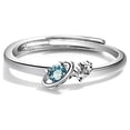 thumbnail image 4 of 2 anillos de pareja de universo encantador, banda a juego con planeta Saturno y estrellas para unisex, 4 of 4
