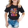 thumbnail image 1 of MEZZALL T-Shirt Décontracté à Lettres pour Filles, Col Rond, Manches Courtes, Coloré, 12-13 Ans, 1 of 3