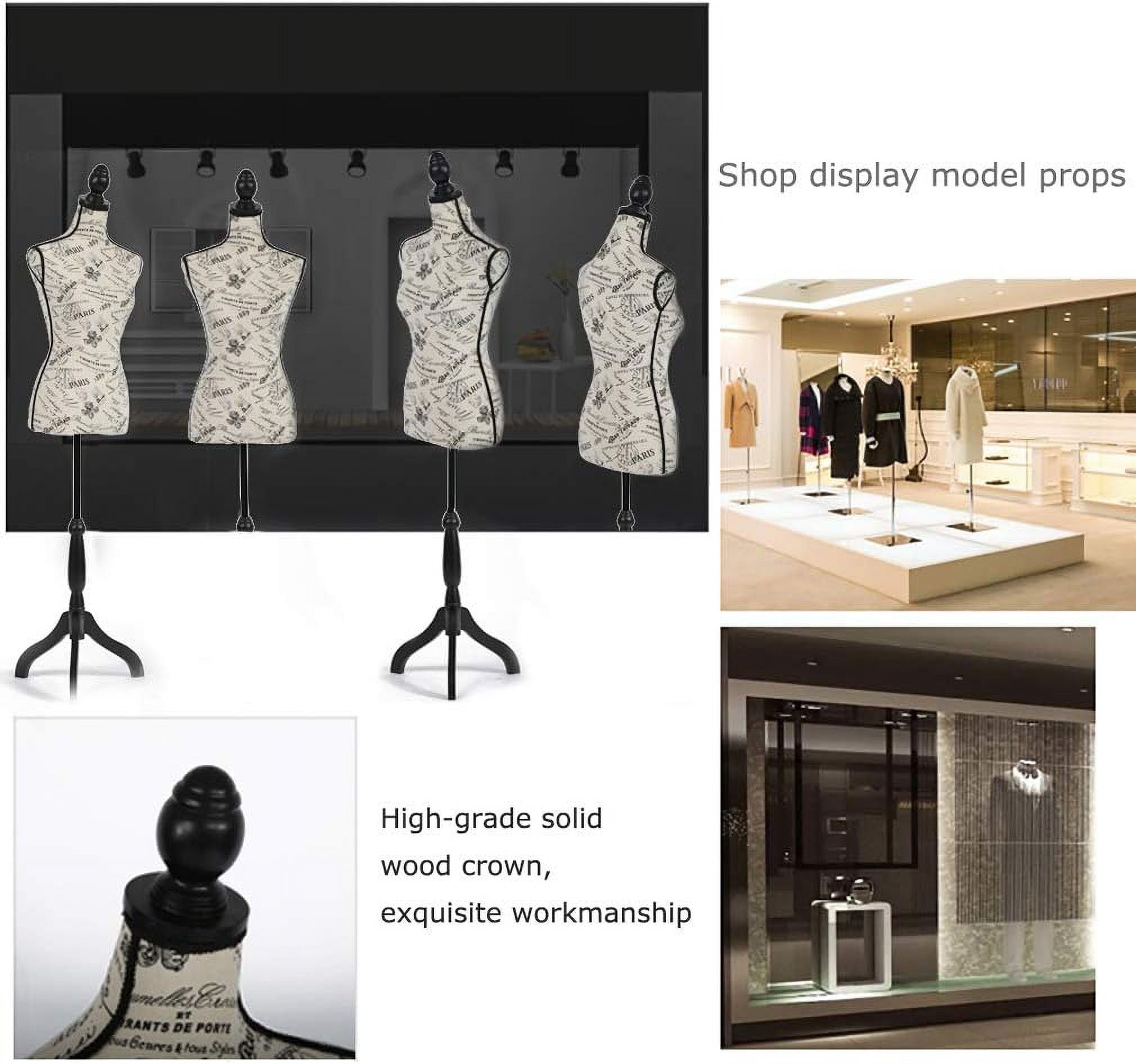 FDW 67 "H Polypropylene New,Adult Female Mannequin ,Wooden Tripod Stand, Perfect for Display