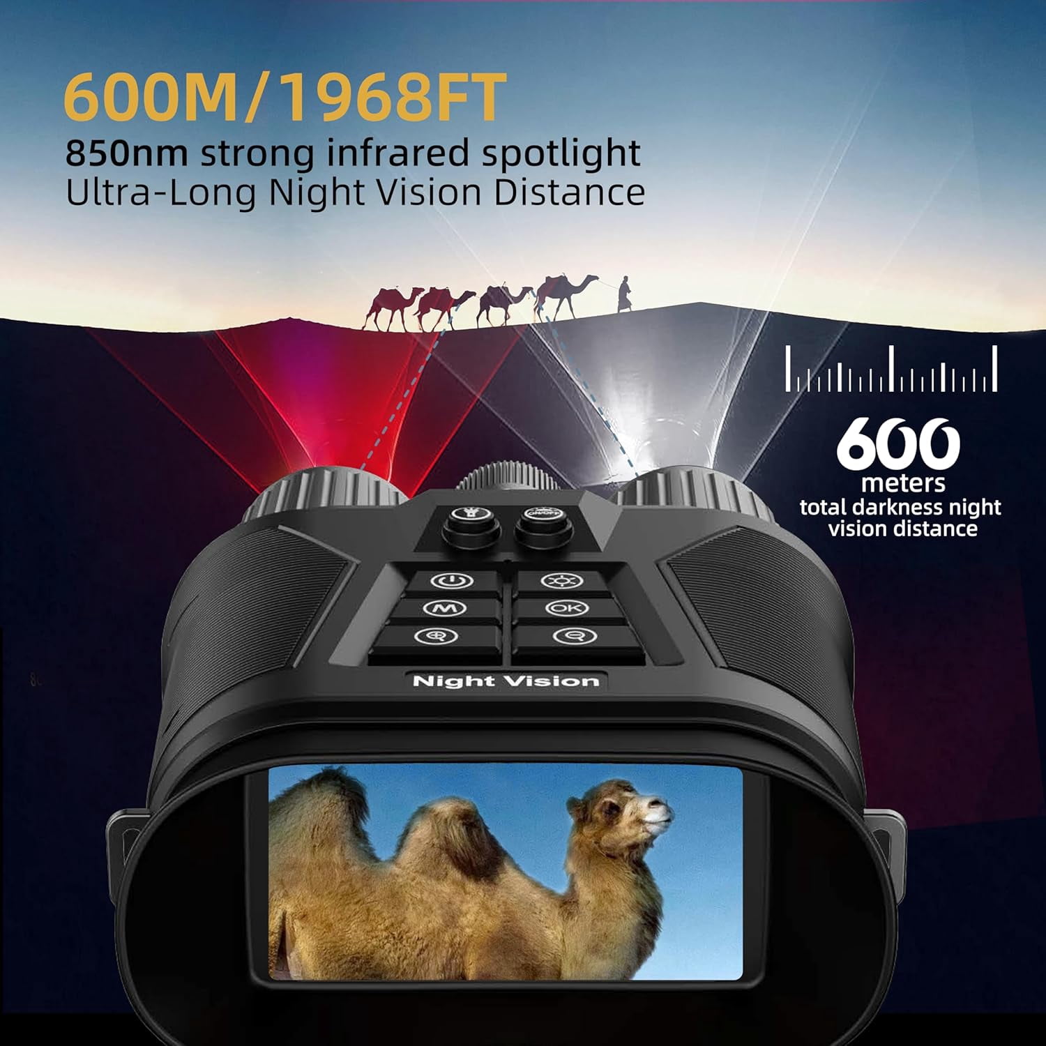 Night Vision Goggles, 4K HD Night Vision Binoculars for Adults, 128GB Card for Photo and Video, 5000mAh Battery, 1968FT and 850nm Infrared Binoculars for Outdoor Enthusiasts and Animal Watchers