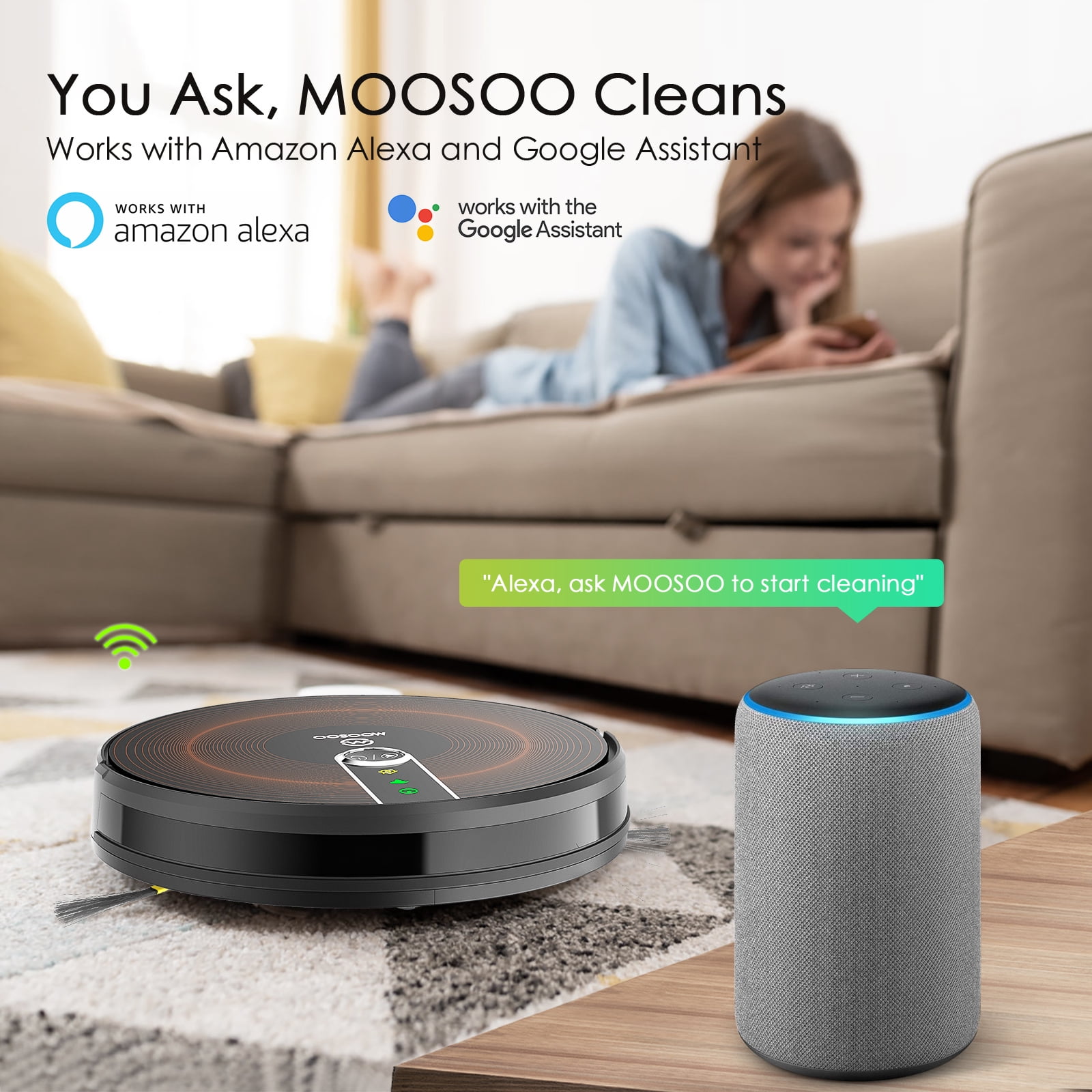 Buy Moosoo Robot Vacuum Cleaner, Smart 
