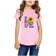 thumbnail image 5 of DAETIROS Toddler Girls Striped Shirt, Graphic Tee Crew Neck Short Sleeve Casual Vacation Girls Shirt Gray Size 1 T, 5 of 9