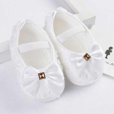 

Bullpiano Baby Girl ShoesToddler Pre-walker Shoes Rose Flowers Bow Princess Newborn Baby Soft Sole Shoes First Walkers