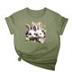 thumbnail image 1 of Tops de Cuello Alto para las Mujeres Amante Impreso Camiseta Cuello Redondo Manga Corta, Poliéster Spandex, 1 of 7