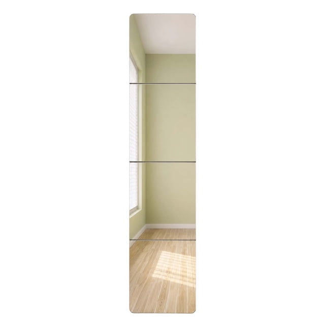 HWRETIE Adhesive Mirror Tiles - Frameless Removable Wall Mirror Stickers for Bedroom & Home Decor