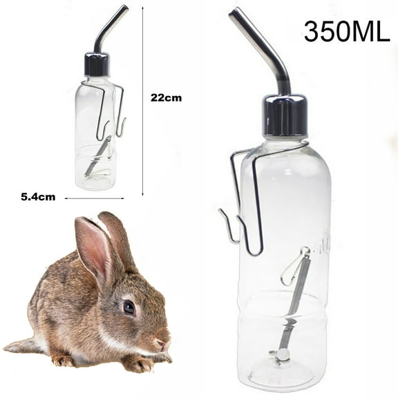 Walbest Small Pet Water Bottle No Drip, Small Animals Cage Water Drinking Bottle Pet Supplies for Rabbit, Guinea Pig, Ferret, Hedgehog, Squirrel, Rat, Chinchilla, Hamster Dispenser Bottle, 350ml, 1Pc