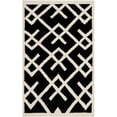 thumbnail image 4 of SAFAVIEH Dhurrie Brianna Geometric Moroccan Wool Runner Rug, Black/Ivory, 2'6" x 12', 4 of 10