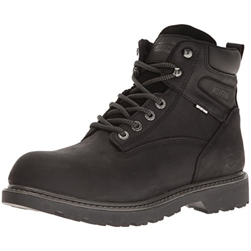 WOLVERINE Men's Floorhand 6" Waterproof Soft Toe Work Boot Black