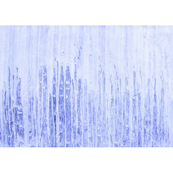Ahgly Company Indoor Rectangle Abstract Blue Contemporary Area Rugs, 2' x 4'
