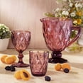 thumbnail image 4 of STP GOODS Vintage Embossed Glasses Set of 6 pcs 8.1 fl oz (240 ml) Glass Drinking Glasses Glass Tumbler Set of 6 Vintage Water Glasses Glassware for Water Cocktail, Burgundy, 4 of 8