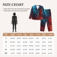 thumbnail image 3 of Rateoe Red And Blue Fire Pattern Womens Pajamas Set Long Sleeve Sleepwear Button Down Nightwear Soft Cotton Pj Lounge Sets, 3 of 9