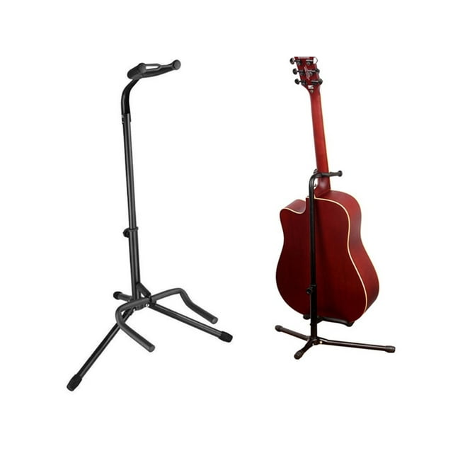 Foldable Tripod Guitar Stand Holder Rack with Security Strap for Acoustic Electric Classical Guitar or Bass