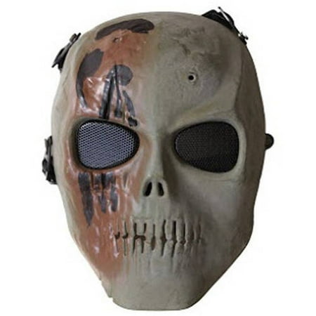 - ALEKO PBSSM19OL Skull Skeleton Mask Wire Mesh Goggles Paintball Protective Safety Mask, Olive