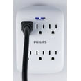 thumbnail image 3 of Philips 6-Outlet Extender Surge Protector, 4 Pack, Wall Tap, 900 Joules, 3-Prong, Space Saving Design, Protection, 3 of 5