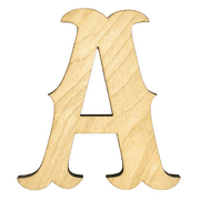 Krafty Supply 2" Tall Birch Plywood Letter A |1/4" Thick | Western Railroad | Wooden Letters | Craft Alphabet