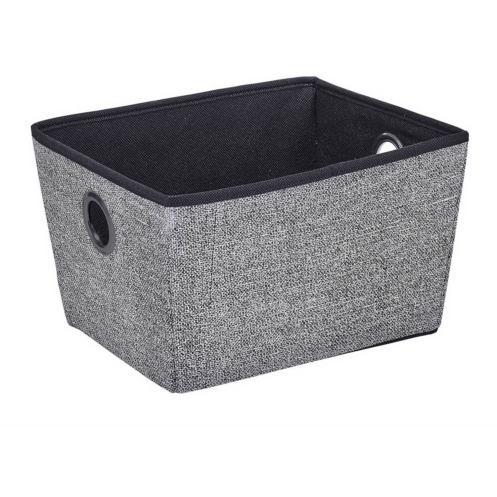 Simplify 9.35 Gallon Large Grommet Nonwoven Storage Bin, Black
