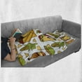 thumbnail image 6 of Mexican Soft Flannel Fleece Throw Blanket, Latin Food Chili Taco Nachos Burrito Tequila Rice Corns Best Supper, Cozy Plush for Indoor and Outdoor Use, 60" x 80", Multicolor, by Ambesonne, 6 of 6