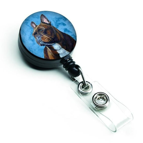 Carolines Treasures LH9385BUBR Blue French Bulldog Retractable Badge Reel
