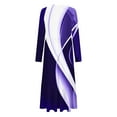 thumbnail image 5 of Tejiojio Classic Slim Dress for Women Spring Fall Long Sleeve Maxi Fashion Casual Printed/Colorblock Long Sleeved Round-Neck Dress, 5 of 5