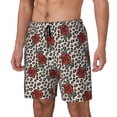 thumbnail image 2 of Daiia Leopard Print Rose Mens Swim Trunks Swim Shorts Quick Dry Swim Shorts with Mesh Lining Pockets-Medium, 2 of 9