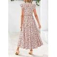 thumbnail image 2 of PRETTYGARDEN Women's Summer Floral Midi Dress Cap Sleeve V Neck Ruffle Long Flowy Boho Casual Beach Vacation Dresses, 2 of 8