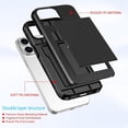 thumbnail image 4 of Phone Case Compatible with iPhone 15 Pro Max Wallet Case with Credit Card Holder ID Card Slot Shockproof Hard PC TPU Slide Flip Protective Cover for 15 Pro Max 6.7 inch(Black), 4 of 12