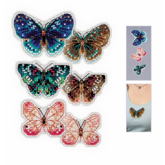 Riolis Plastic Canvas Kit 3/Pkg-Soaring Butterflies