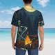 thumbnail image 4 of Fotbe Moonlit Skeleton Campfire Camisa Hawaiana para Hombre Unisex – Camisa Casual de Verano con Botones de Manga Corta de Algodón y Lino,Small, 4 of 7