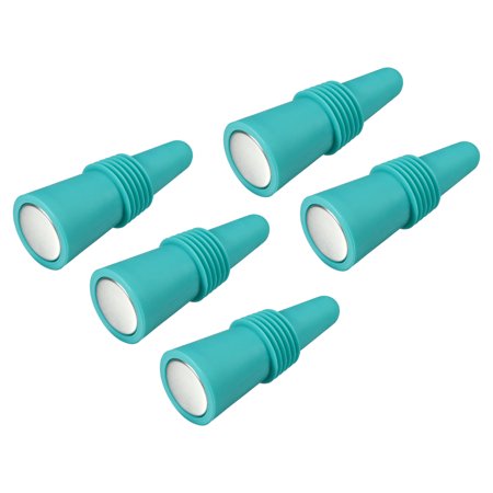

Uxcell Silicone Wine Bottle Stoppers Sealer Caps Cover for Drink Blue 5Pack