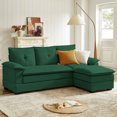 thumbnail image 6 of Jarenie Sherpa Sofa, Sectional Sofa, Sleeper Sofa, Sectional Sofa with footstool, Living Room Sectional Sofa，Sofas，Couch, Green, 6 of 8