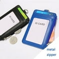 thumbnail image 4 of SEIWEI Leather Credit Card Holder Zippered Badge Holder for Storing ID Card Bank Cards Black (PU Rope), 4 of 8