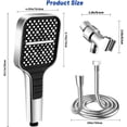 thumbnail image 2 of VEHHE Shower Head with Hose 1.5M, 7 Spray Modes Shower Head Rain Shower with Stop Button, Water Saving Square Shower Head with Adjustable Universal Bracket (Silver), 2 of 8