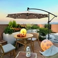 thumbnail image 2 of Topcobe 10 ft Outdoor Patio Umbrella Solar Powered LED Lighted Sun Shade Market Waterproof 8 Ribs Umbrella with Cross Base for Garden Pool Deck, Outdoor Table Umbrella for Balcony, Yard, Backyard, 2 of 12