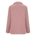thumbnail image 4 of Hueook Fall Jackets for Women 2025 Women's Fashion Solid Button Suit Coat Long Sleeve Hatless Casual Coat Blouse Pink L, 4 of 6